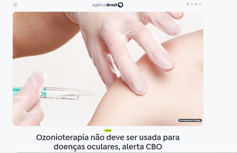 Ozonioterapia não deve ser usada para doenças oculares, alerta CBO | Agência Brasil