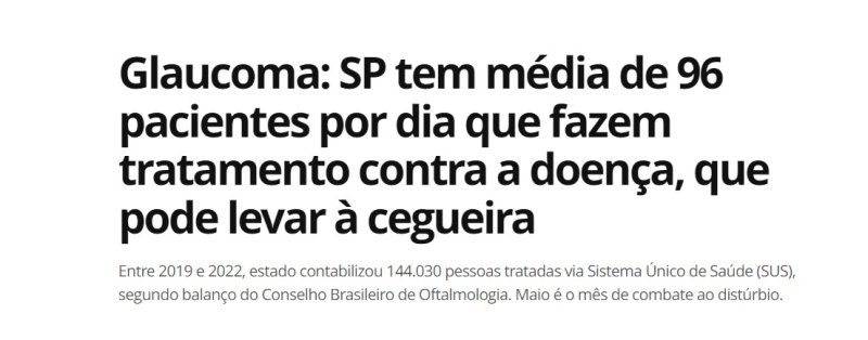 Glaucoma: SP tem média de 96 pacientes por dia que fazem tratamento contra a doença, que pode levar à cegueira | G1